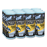 Scott Pro Shop Towels, Heavy Duty, 1-Ply, 10.4 x 11, Blue, 12 Rolls/Carton (32992)