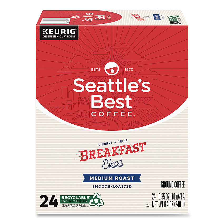 Seattle's Best Breakfast Blend Coffee K-Cups, 24/Box, 4/Carton (12407882CT)
