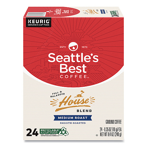 Seattle's Best House Blend Coffee K-Cup, 24/Box, 4/Carton (12407883CT)