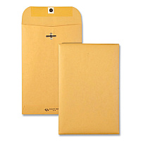 Quality Park Clasp Envelope, 28 lb Bond Weight Kraft, #55, Square Flap, Clasp/Gummed Closure, 6 x 9, Brown Kraft, 100/Box (37855)