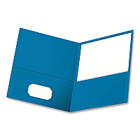 Oxford Twin-Pocket Folder, Embossed Leather Grain Paper, 0.5