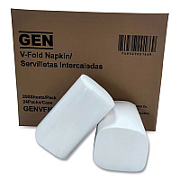 GEN&reg; V-Fold Dispenser Napkins, 2-Ply, 250 Napkins, 24 Packs (GENVFN60002V)