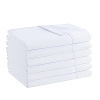 Host & Home Microfiber Flat Sheets Full - White W/ Red Hem - Case Of 24 (MFS-81108)