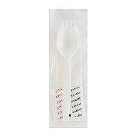 Medium Pp Spork Napkin 8x10 Salt Pepper White, 2.7g (1000 Per Case), Case Of 1000 (CKPPMW110-1)