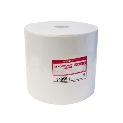 Shopworks W600 Wipers, Hydroknit, White,12x12, Roll, 1100/rl - Case Of 3 Rolls (34955-3)