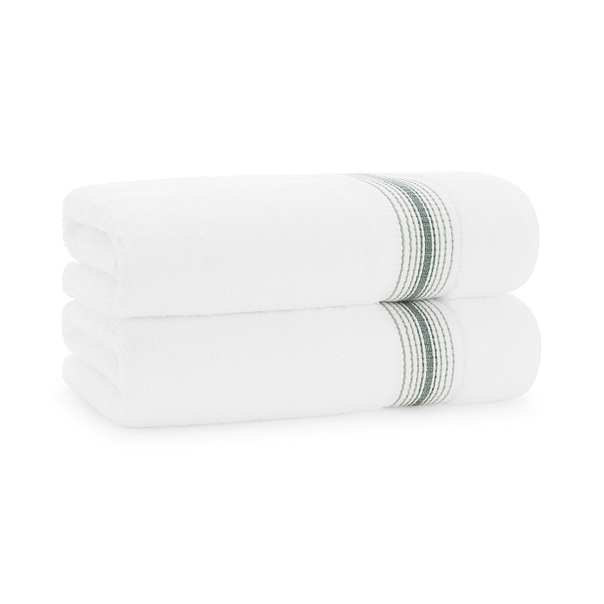 Aston & Arden Turkish Striped Bath Towel 30x60 Sage - Pack Of 2 (BT-STT-3060-18-SGE)