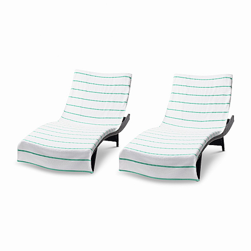 Las Rayas Chaise Cover 30x85 Green - Pack Of 2 (CC-HS3085GR-2PK)