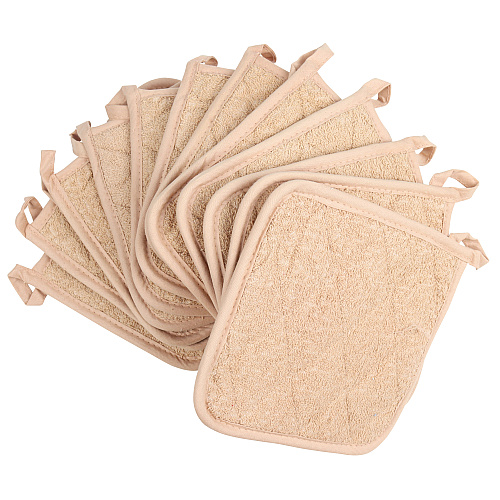 Cooks Linen Pot Holder 7x7 Tan - Pack Of 12 (POT-TAN)