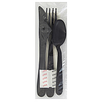 Heavy Weight Pp Fork Knife Teaspoon Nap 12x13 Salt Pepper Black (250 Per Case), Case Of 250 (CKPPHW227)