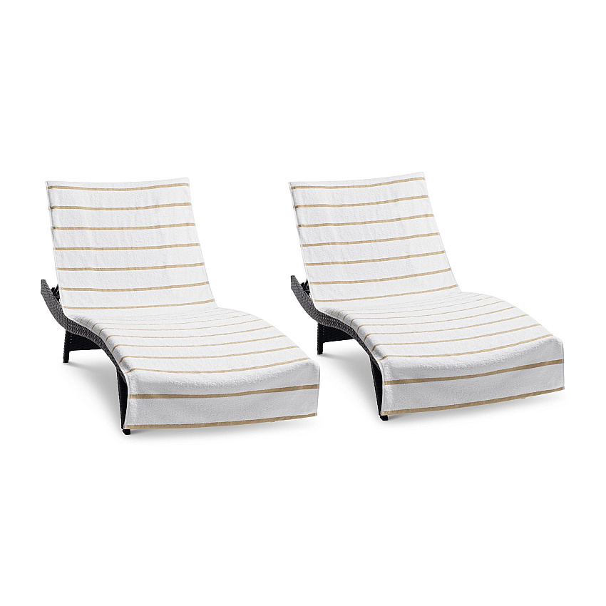 Las Rayas Chaise Cover 30x85 Beige - Pack Of 2 (CC-HS3085BG-2PK)