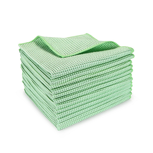 Smart Choice Waffle Cleaning Cloth 16x16 Green, Pack Of 12 (PNP915104G)