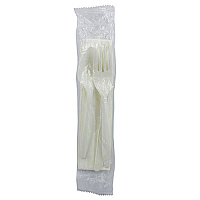 Medium Pp Fork Knife Tea Spoon Napkin 12x13 White (250 Per Case), Case Of 250 (CKPPMW101)