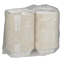 Pactiv EarthChoice PFAS Free Compostable Hinged Lid Container, 6 x 6 x 3, Natural, Sugarcane, 500/Carton (YMCH0080PFFR)
