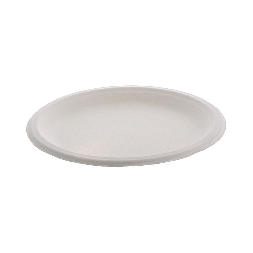 Pactiv EarthChoice PFAS Free Compostable Dinnerware, Plate, 9" dia, Natural, 500/Carton (YMC50009PFFR)