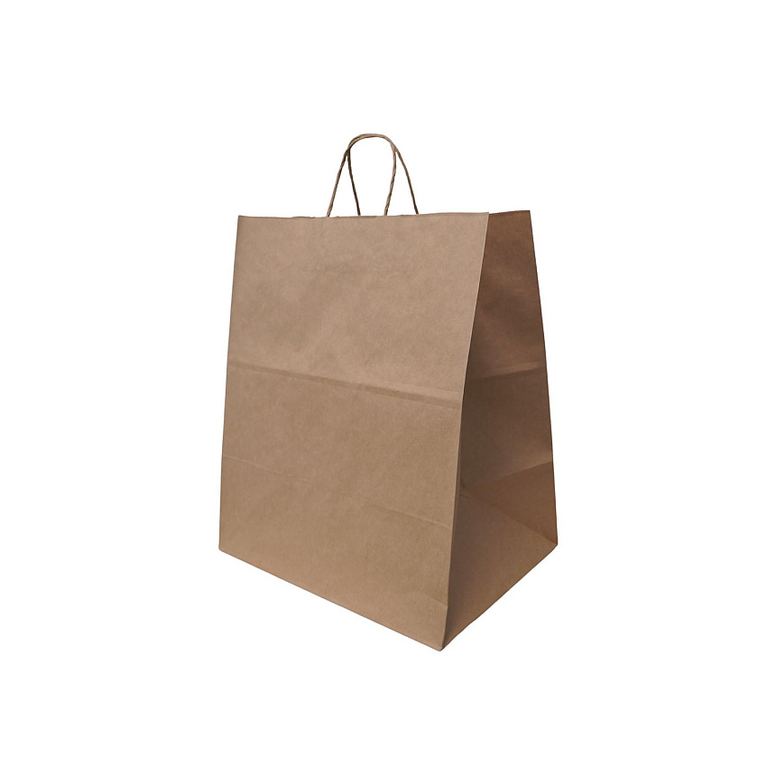 Solupac Emporium Twist Handle Bag, Natural Twisted-Paper Handles, 14" x 9.84" x 15.5", Natural, 200/Carton (TKNEMSHDE)