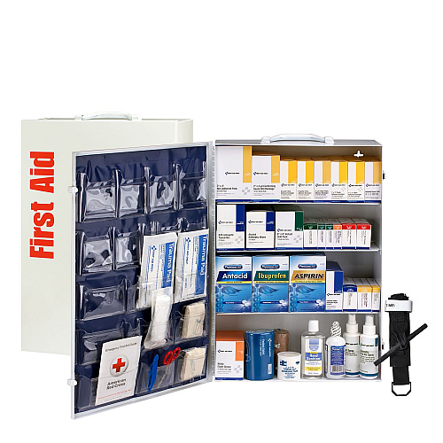 First Aid Only 150 Person ANSI B 4 Shelf Cabinet, 1,462 Pieces, Metal Case (91341)