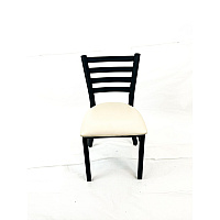 JMC Furniture White Horse Series Side Chairs, Supports Up to 300 lb, 18" Seat Height, Cream Seat, Black Back, Black Base (WHCBVSCRM)