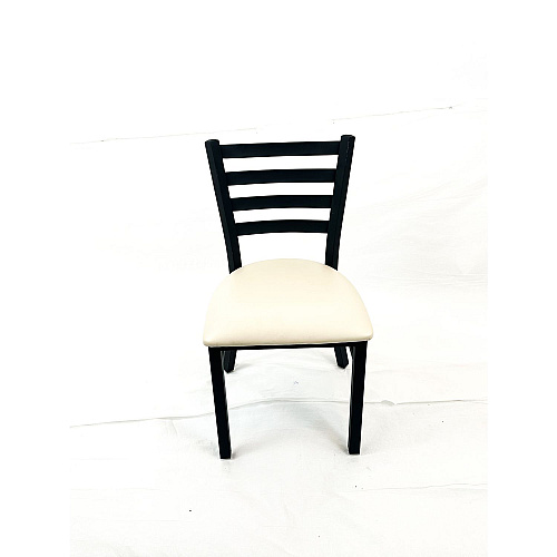 JMC Furniture White Horse Series Side Chairs, Supports Up to 300 lb, 18" Seat Height, Cream Seat, Black Back, Black Base (WHCBVSCRM)