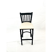 JMC Furniture Cobra Series Barstool, Supports Up to 300 lbs, 28.5" Seat Height, Cream Seat, Black Back, Black Base (CBBVSCRM)