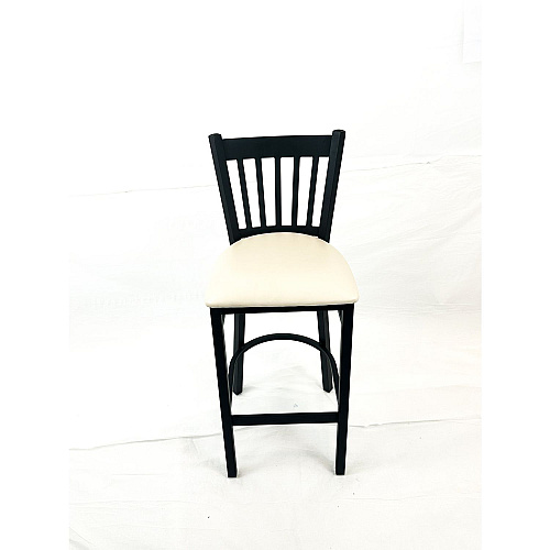JMC Furniture Cobra Series Barstool, Supports Up to 300 lbs, 28.5" Seat Height, Cream Seat, Black Back, Black Base (CBBVSCRM)
