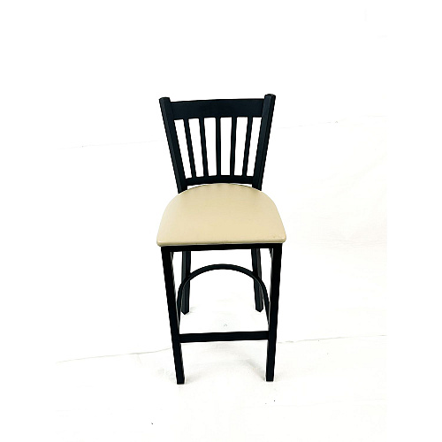 JMC Furniture Cobra Series Barstool, Supports Up to 300 lb, 28.5" Seat Height, Taupe Seat, Black Back, Black Base (CBBVSTAU)