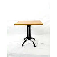 JMC Furniture Solid Wood Tables, Cast Iron Base, Square, 36w x 36d x 29.75h, Natural (1063636D)