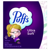 Puffs White Facial Tissue, 2-Ply, 180 Sheets/Box, 24 Boxes/Carton