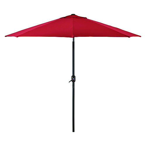 Global Industrial Outdoor Umbrella with Tilt Mechanism, 102" Span, 94" Long, Red Canopy, Black Handle (262070)