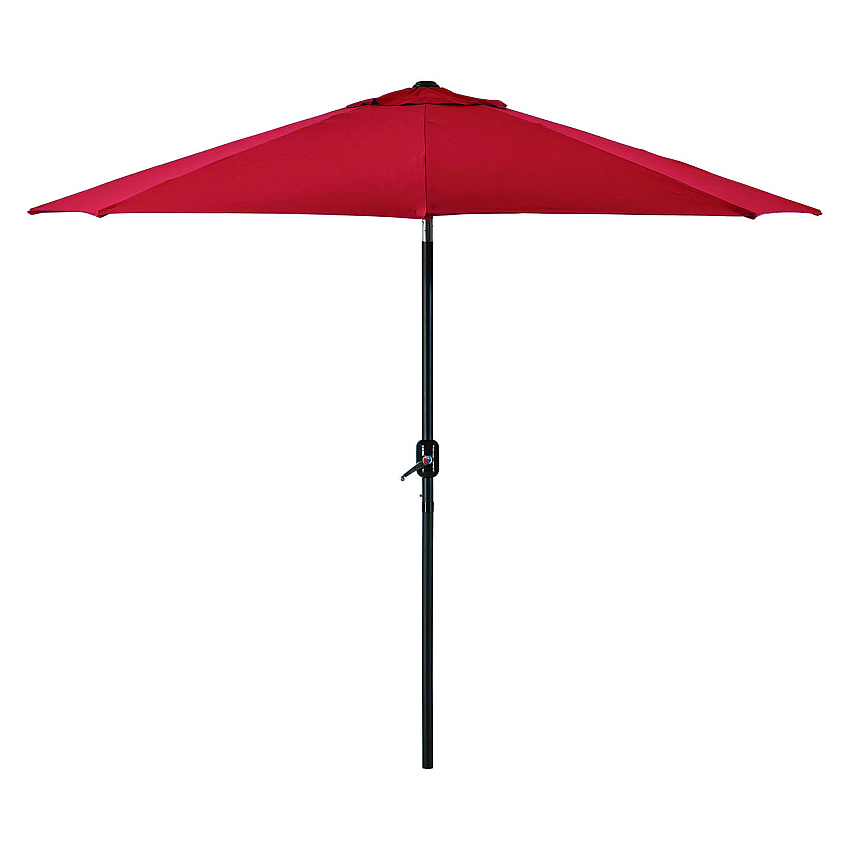 Global Industrial Outdoor Umbrella with Tilt Mechanism, 102" Span, 94" Long, Red Canopy, Black Handle (262070)