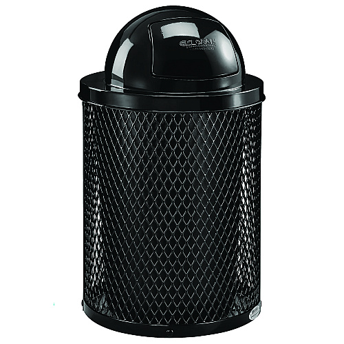 Global Industrial Outdoor Diamond Industrial Steel Trash Can, 36 gal, Black (261948BK)