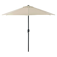 Global Industrial Outdoor Umbrella with Tilt Mechanism, 102" Span, 94" Long, Tan Canopy, Black Handle (262071)