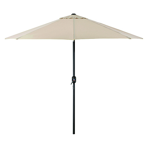 Global Industrial Outdoor Umbrella with Tilt Mechanism, 102" Span, 94" Long, Tan Canopy, Black Handle (262071)