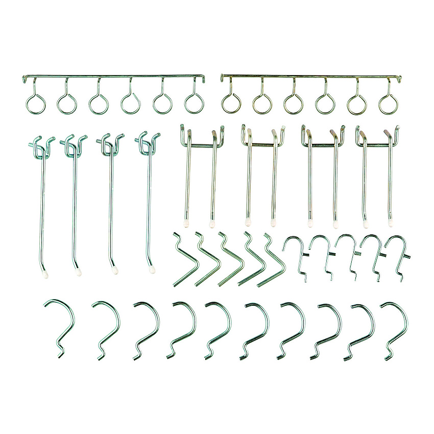 Global Industrial Pegboard Hooks, 30-Piece Assorted Hooks, Steel (606968)