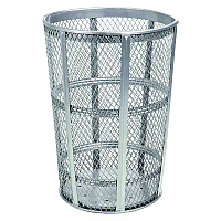 Global Industrial Steel Mesh Corrosion Resistant Trash Can, 48 gal, Silver (237633)