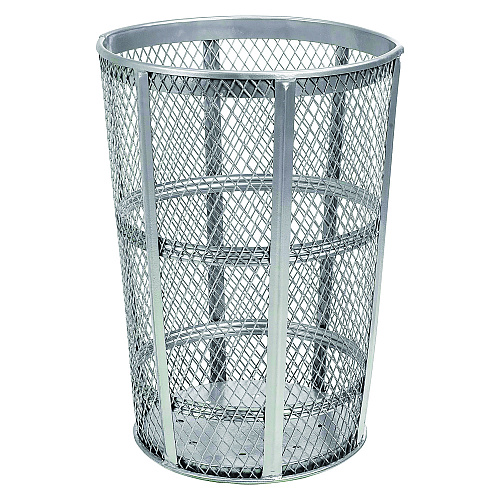 Global Industrial Steel Mesh Corrosion Resistant Trash Can, 48 gal, Silver (237633)