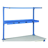 Global Industrial Upper Workbench Shelf, 6 Single Outlets, For Use With 60" Wide Workbenches, 100 lb Weight Capacity (249295ABL)