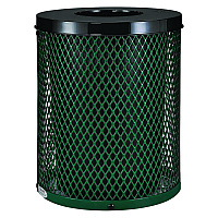 Global Industrial Outdoor Diamond Steel Trash Can, 36 gal, Green (261924GN)