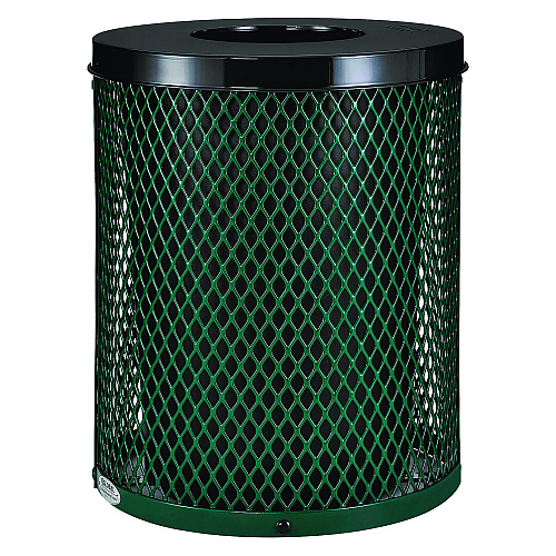 Global Industrial Outdoor Diamond Steel Trash Can, 36 gal, Green (261924GN)