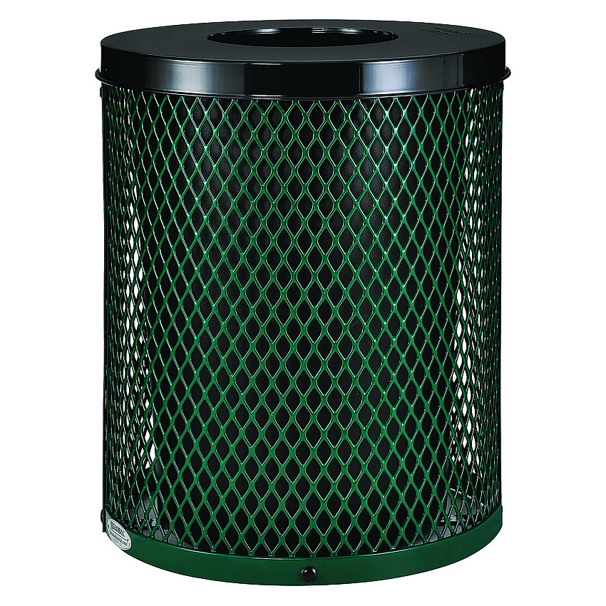 Global Industrial Outdoor Diamond Steel Trash Can, 36 gal, Green (261924GN)