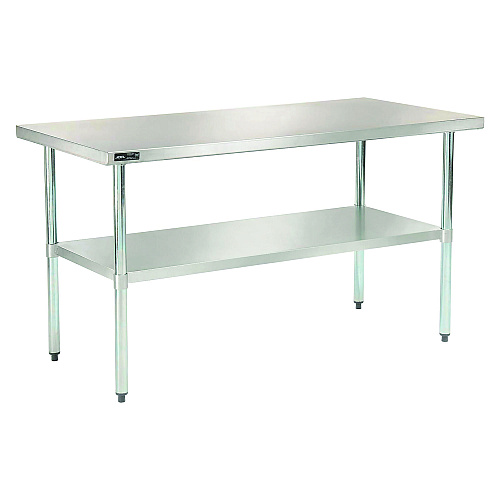 Global Industrial Work Table with Undershelf, Rectangular, 60 x 30 x 35, Silver Top, Silver Base/Legs (319056)
