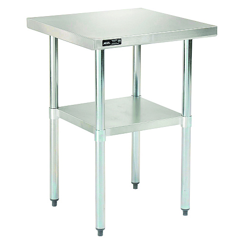 Global Industrial Work Table with Undershelf, Square, 30 x 30 x 35, Silver Top, Silver Base/Legs (493596)