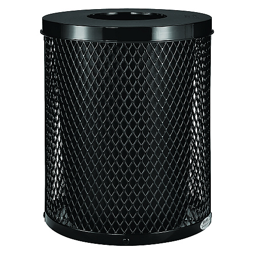 Global Industrial Outdoor Diamond Steel Trash Can, 36 gal, Black (261924BK)