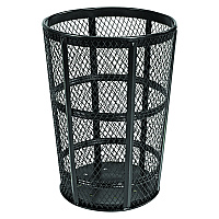 Global Industrial Steel Mesh Corrosion Resistant Trash Can, 48 gal, Black (237634BK)
