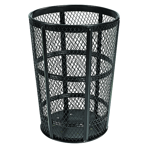 Global Industrial Steel Mesh Corrosion Resistant Trash Can, 48 gal, Black (237634BK)