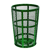 Global Industrial Steel Mesh Corrosion Resistant Trash Can, 48 gal, Green (237634GN)