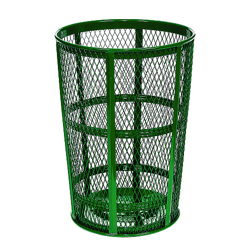 Global Industrial Steel Mesh Corrosion Resistant Trash Can, 48 gal, Green (237634GN)