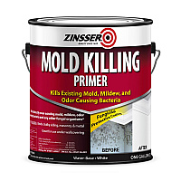 Zinsser Mold Killing Primer, Interior/Exterior, Flat White, 1 gal Bucket/Pail, 2/Carton (276049CT)