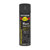 Hard Hat High Performance V2100 System Rust Preventive Enamel Spray Paint, Flat Black, 15 Oz Aerosol Can, 6/carton