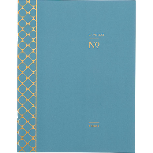 Cambridge Workstyle Monthly Stitched Planner, Geometric Artwork, 11 x 8.5, Seaside Blue/Gold Cover, 12-Month (Jan to Dec): 2025 (160609112)