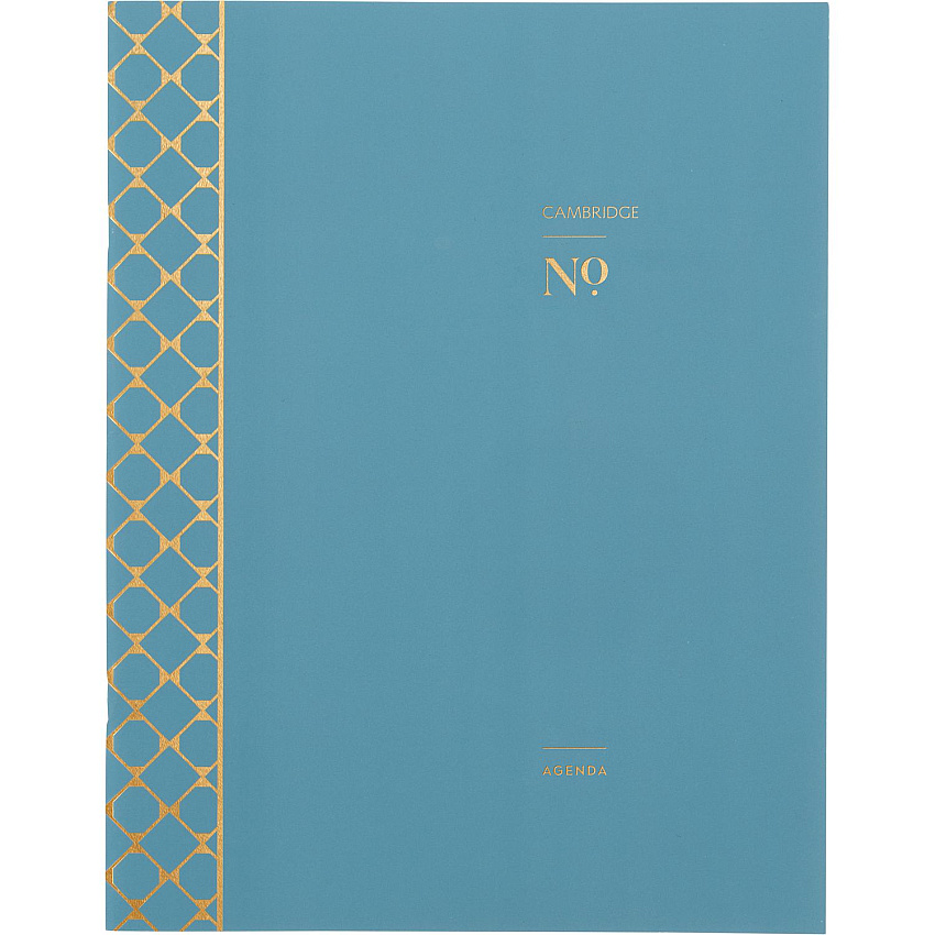 Cambridge Workstyle Monthly Stitched Planner, Geometric Artwork, 11 x 8.5, Seaside Blue/Gold Cover, 12-Month (Jan to Dec): 2025 (160609112)